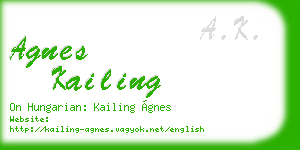 agnes kailing business card